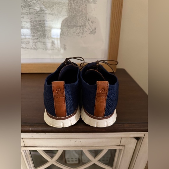 Cole Haan Men Zerogrand Stitchlite Oxford Size 10.5 Navy Marine Knit Casual Shoe - Picture 6 of 9